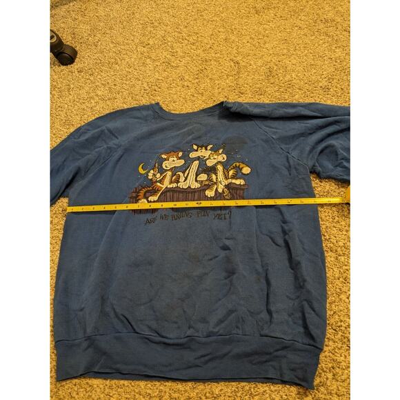 Vintage Miller Sweatshirt Drunk Cats XL "Are We Havin' Fun Yet?". Blue. - Picture 4 of 7
